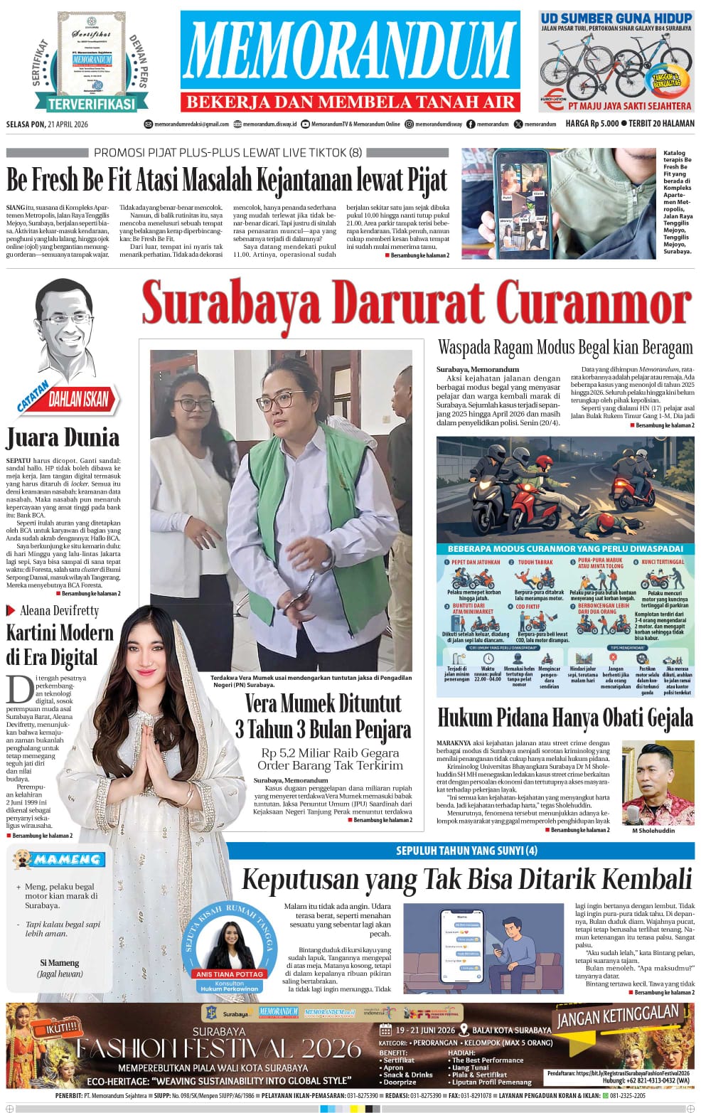 Memorandum Edisi 21 April 2026