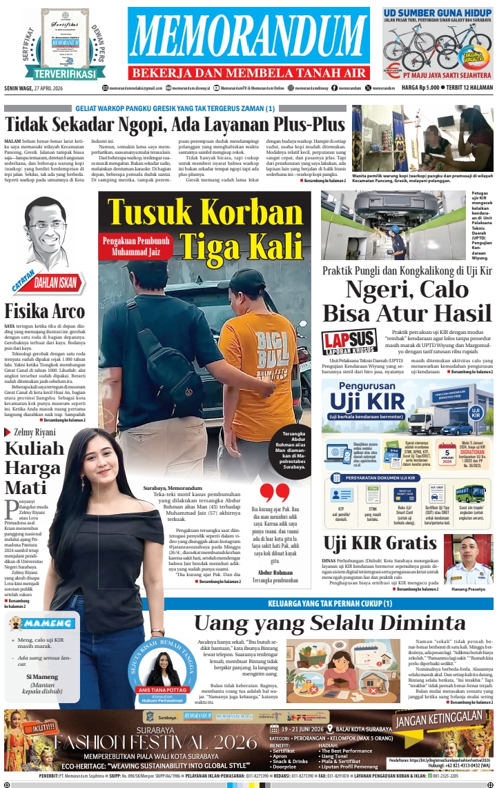 Memorandum Edisi 27 April 2026