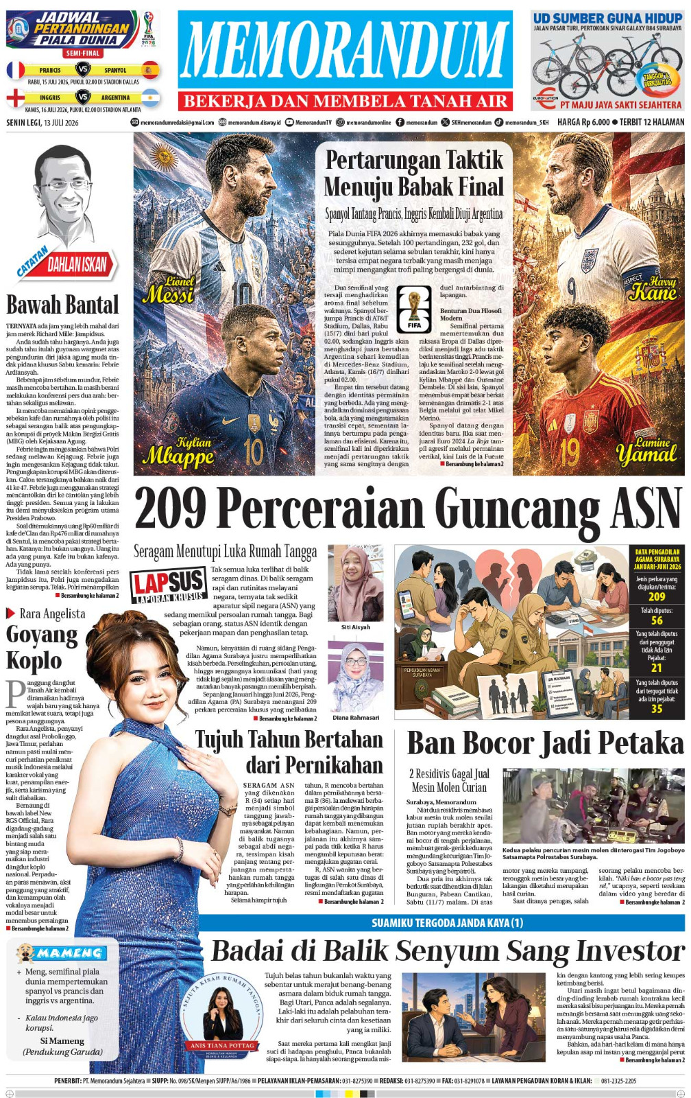 Memorandum Edisi 13 Juli 2026