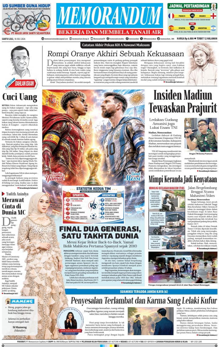 Memorandum Edisi 18 Juli 2026