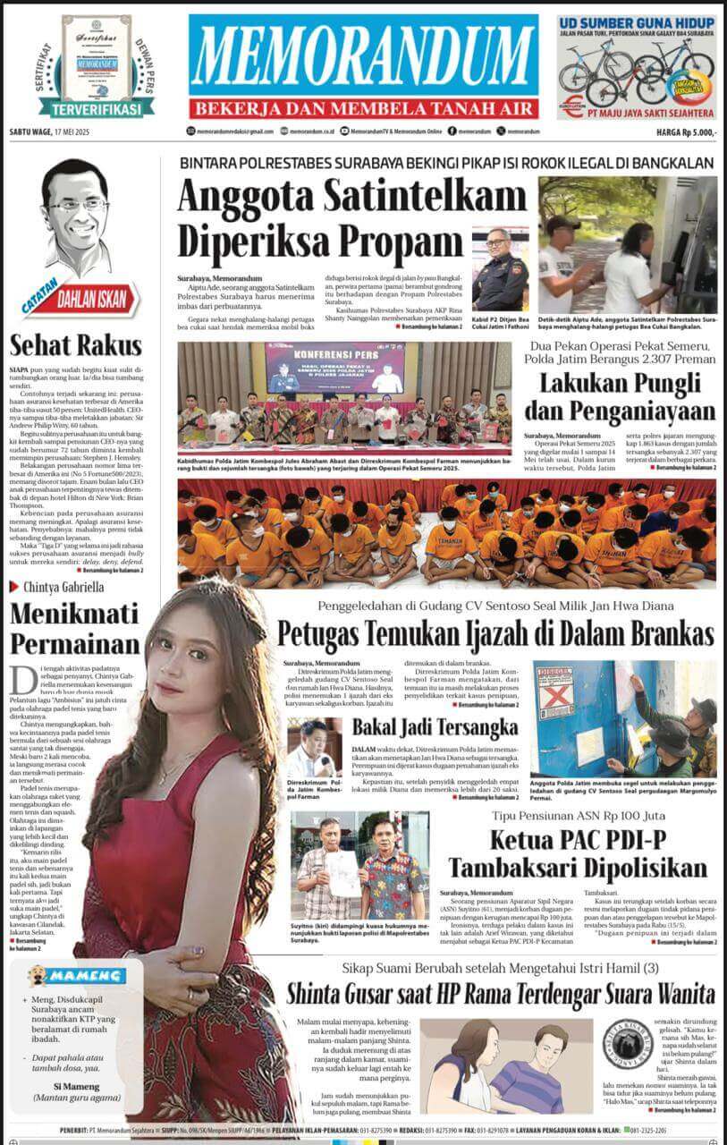 Memorandum Edisi 17 Mei 2025