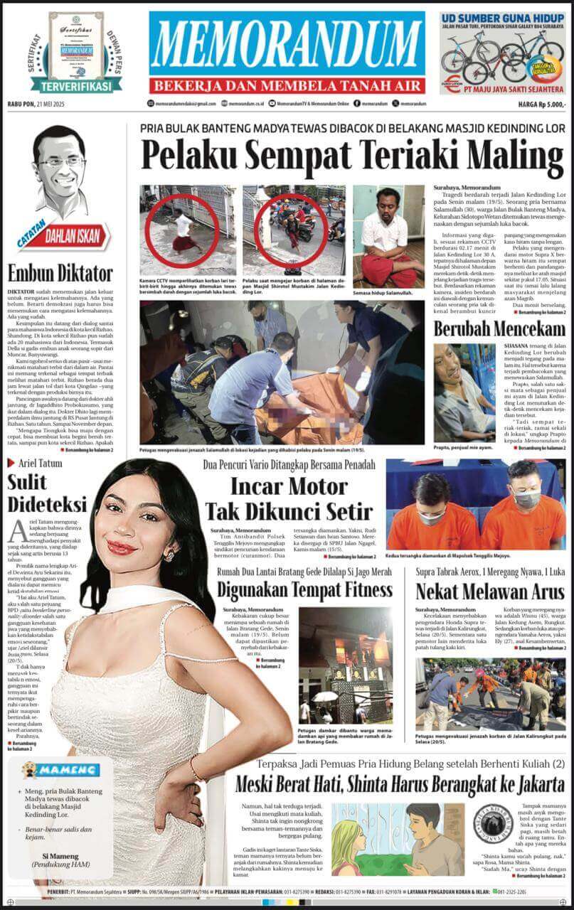 Memorandum Edisi 21 Mei 2025