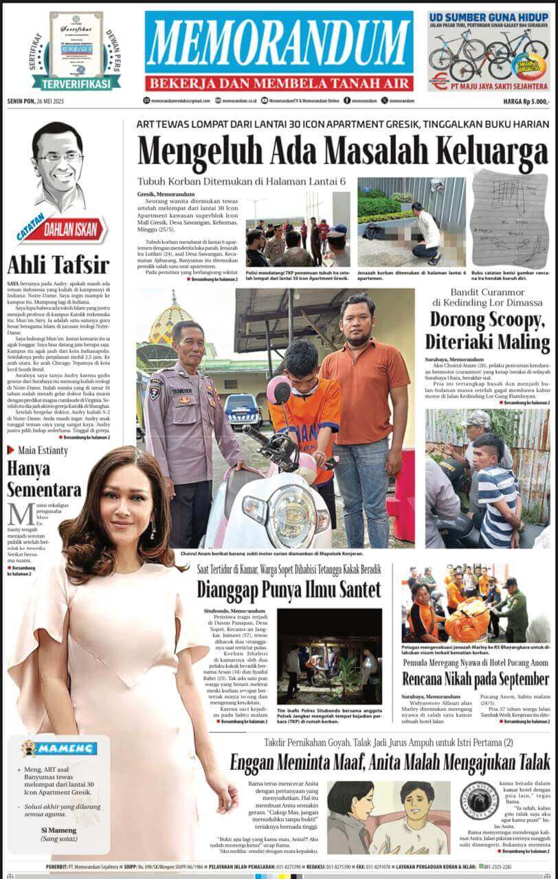 Memorandum Edisi 26 Mei 2025