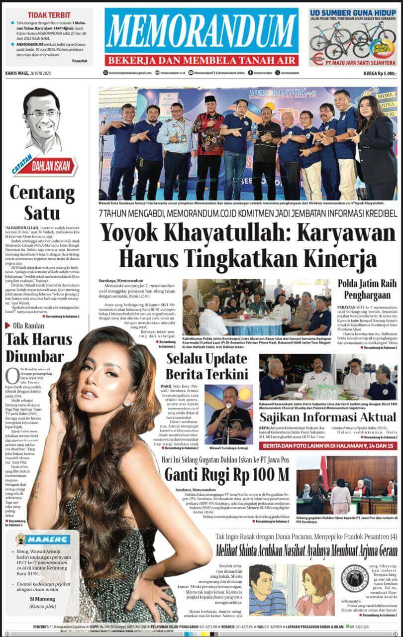 Memorandum Edisi 26 Juni 2025