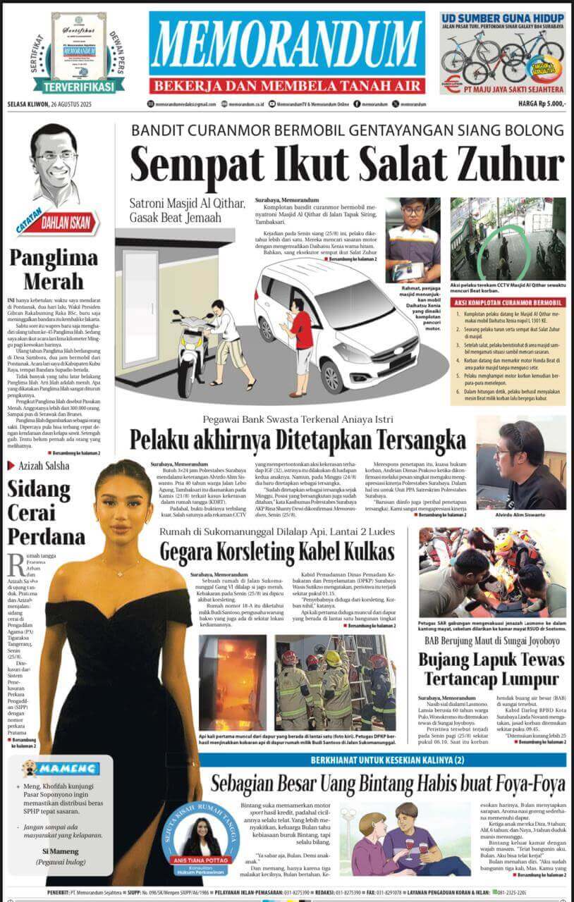 Memorandum Edisi 26 Agustus 2025