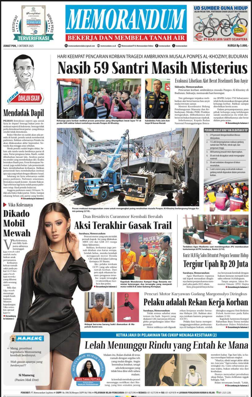 Memorandum Edisi 3 Oktober 2025