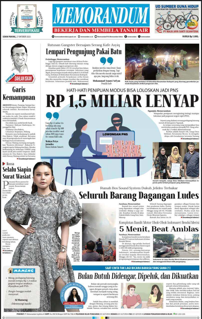 Memorandum Edisi 27 Oktober 2025