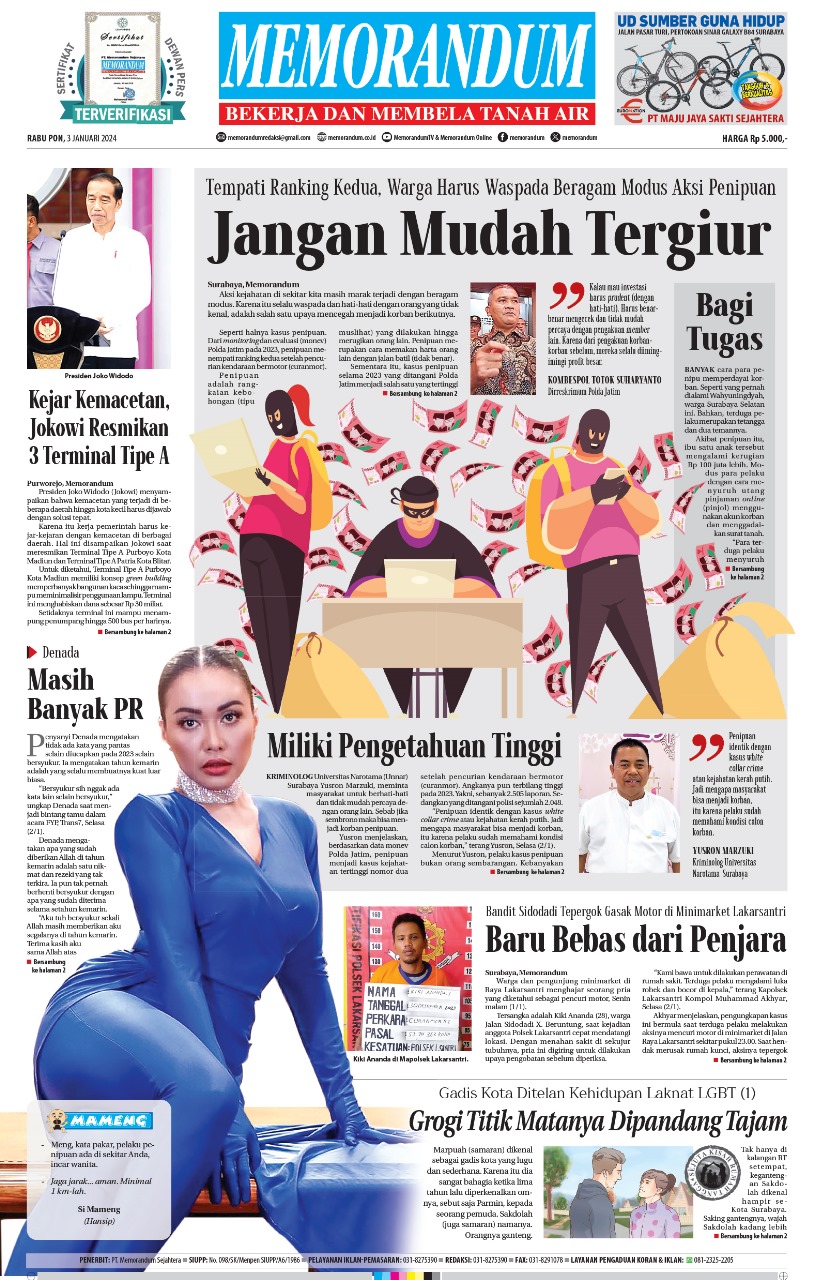 Memorandum Edisi 3 januari 2024