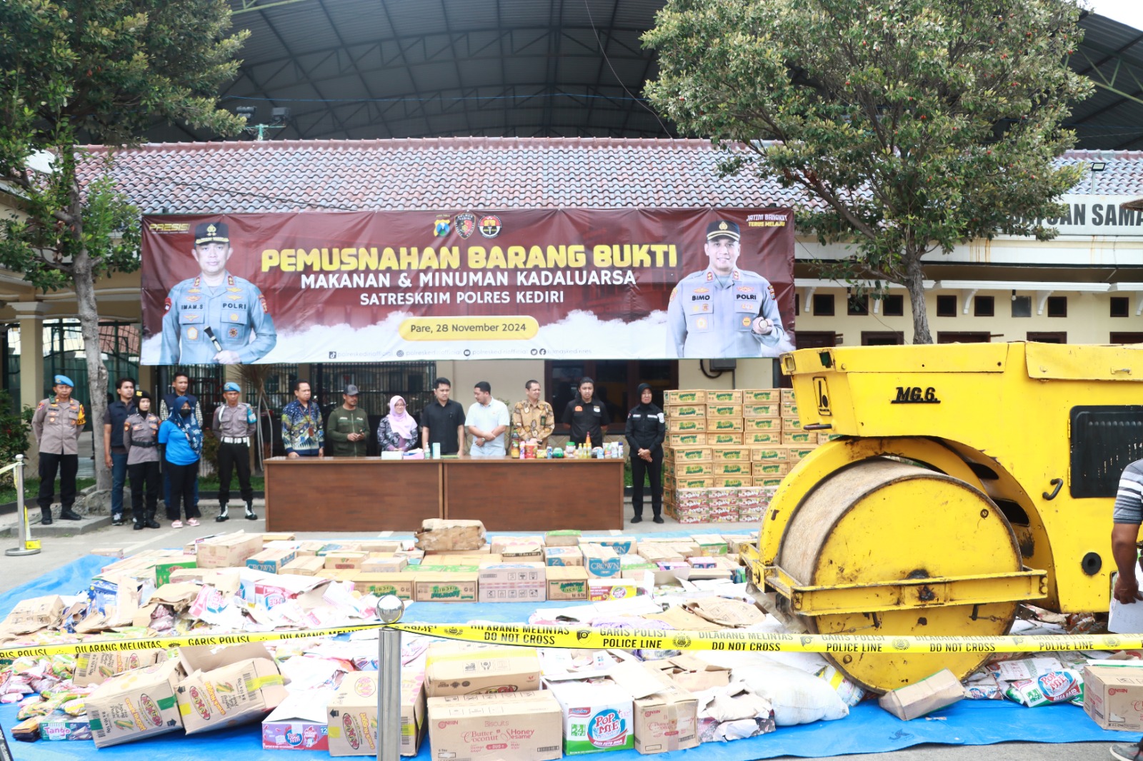 Polres Kediri Musnahkan Barang Bukti Mamin Kedaluwarsa