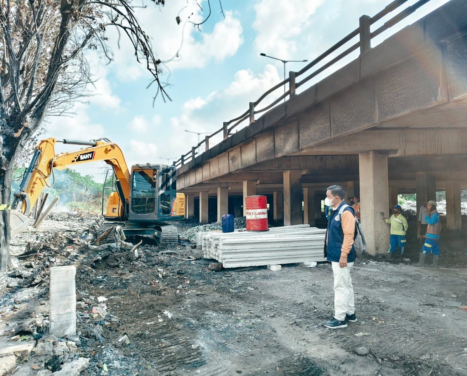 Pascakebakaran Kolong Tol Dupak, LPMK Asemrowo Harap Lahan Kosong Disulap Jadi Taman