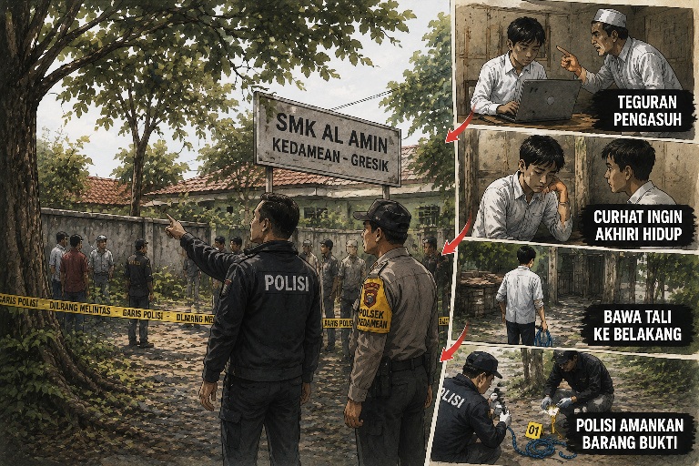Depresi Dapat Teguran Pengasuh Pondok, Santri Gresik Gantung Diri