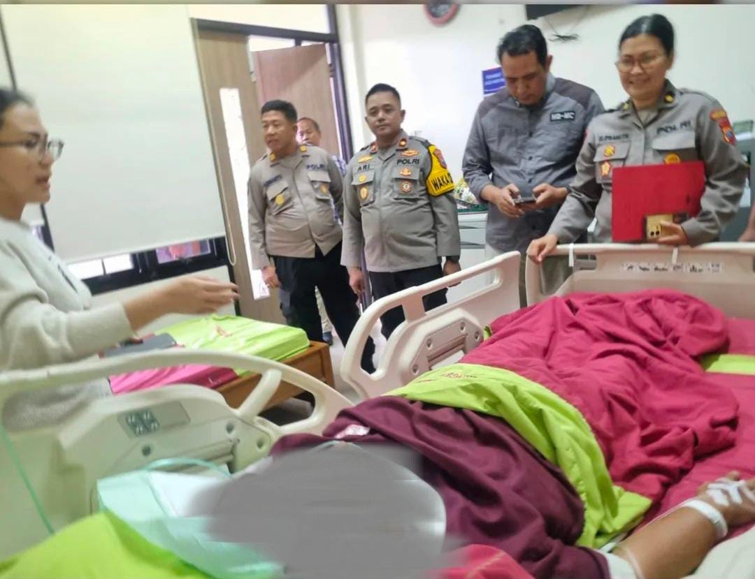 Polres Pelabuhan Tanjung Perak Tunjukkan Kepedulian, Jenguk Anggota Sakit