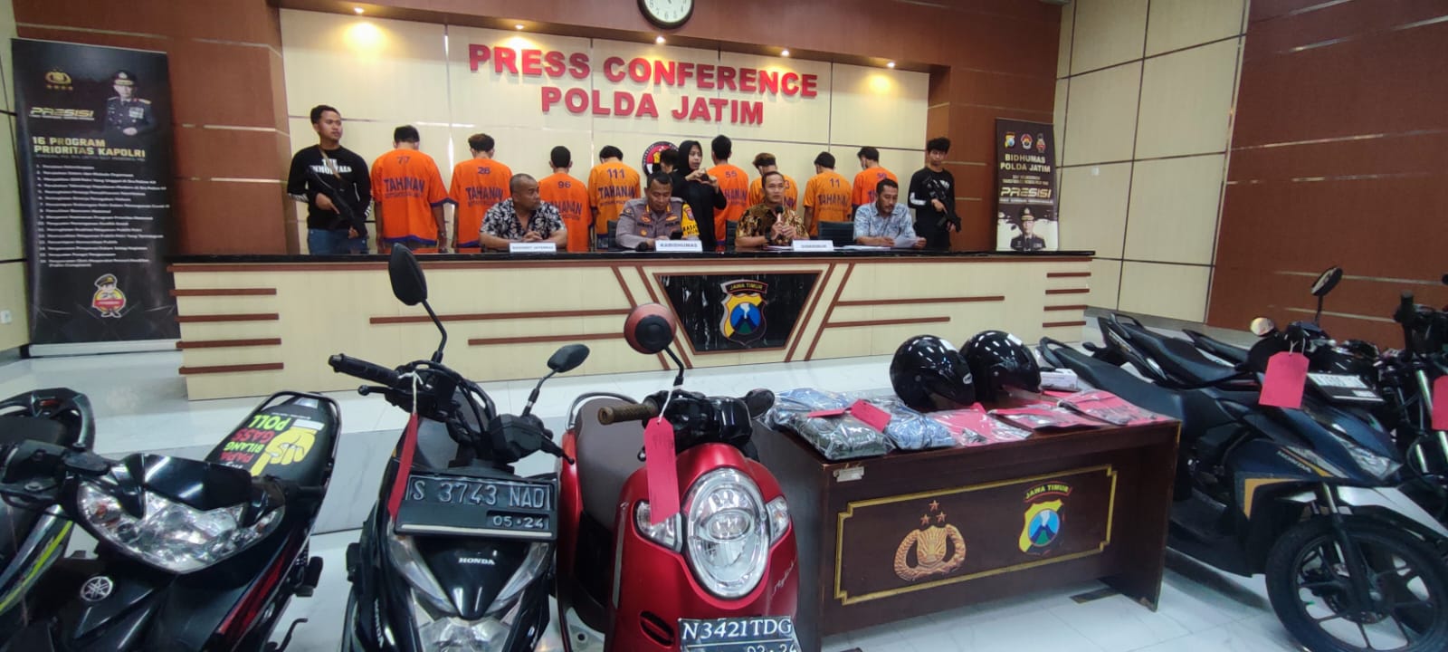 Jatanras Polda Jatim Ungkap 9 Pelaku Kejahatan Jalanan di 23 TKP