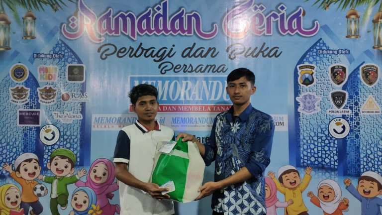 Memorandum Ramadan Berbagi, Puluhan Paket Sembako Disalurkan ke Warga Sekitar