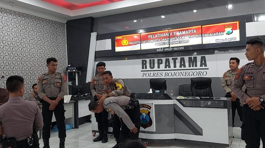 Tingkatkan Profesionalitas, Polres Bojonegoro Gelar Pelatihan Fungsi Teknis Samapta