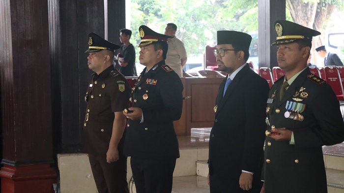 Kapolres Nganjuk Hadiri Upacara Hari Sumpah Pemuda Ke-97 Bersama Forkopimda