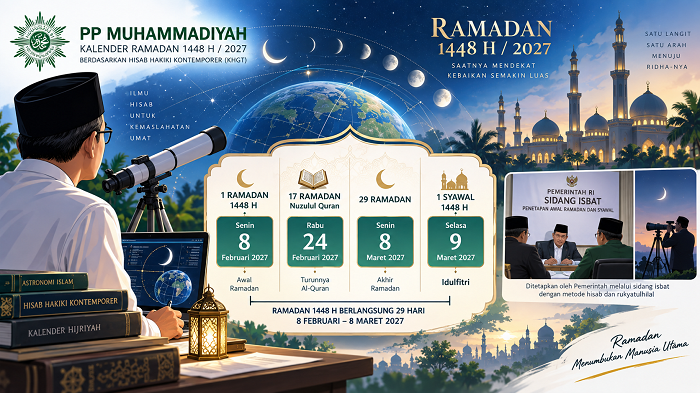 Muhammadiyah Tetapkan Ramadan 2027: Awal Puasa 8 Februari, Idulfitri 9 Maret