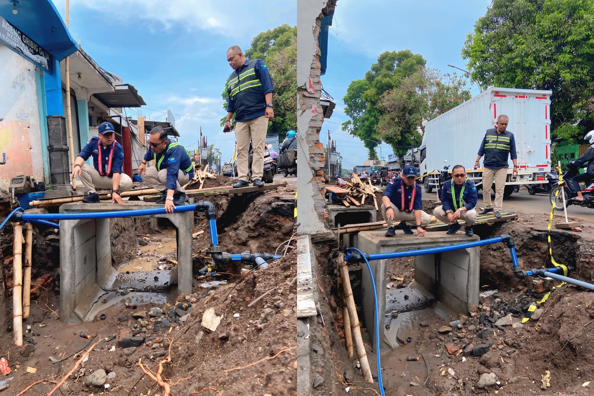 Pipa Air Bocor Akibat Proyek Drainase, Tugu Tirta Sigap Percepat Normalisasi