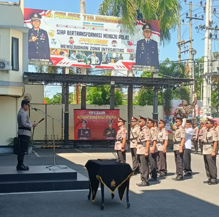 Gerbong Rotasi Polres Tulungagung Bergerak, Lima Perwira Ikuti Sertijab