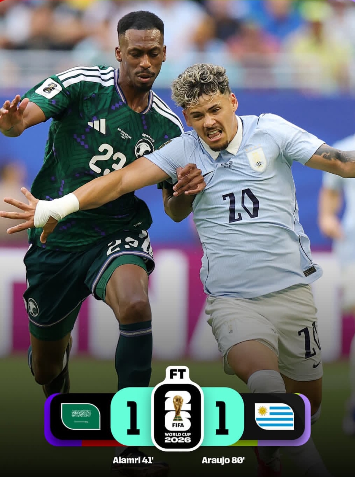 Raksasa Asia Arab Saudi Tahan Imbang Uruguay 1-1