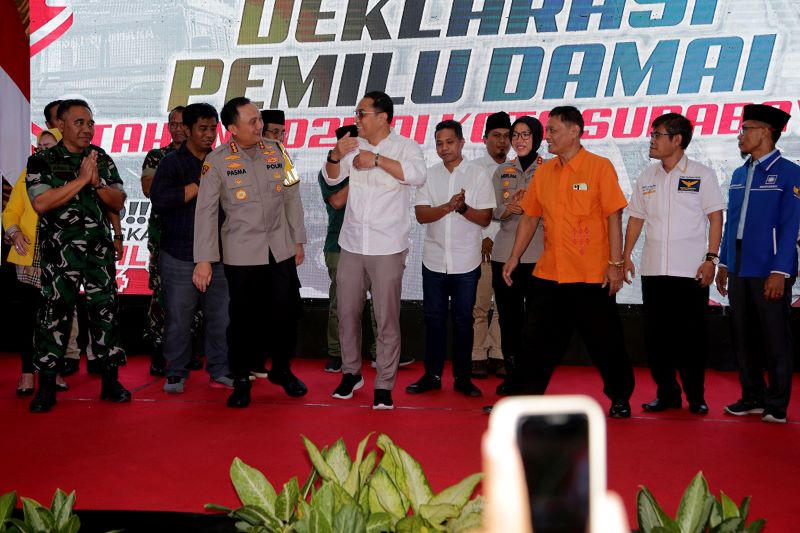 Antisipasi Gangguan Kamtibmas, Pemkot Surabaya dan Forkopimda Gelar Deklarasi Damai 2024