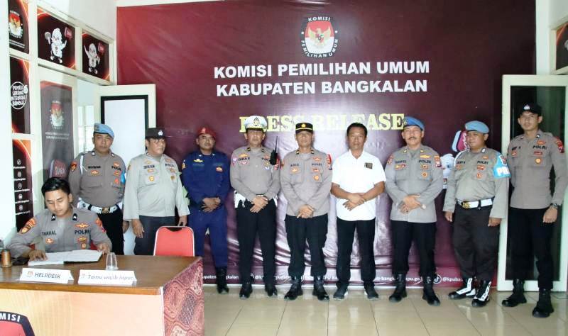 Sambangi KPU dan Bawaslu, Polres Bangkalan Pastikan Sikon Aman dan Kondusif