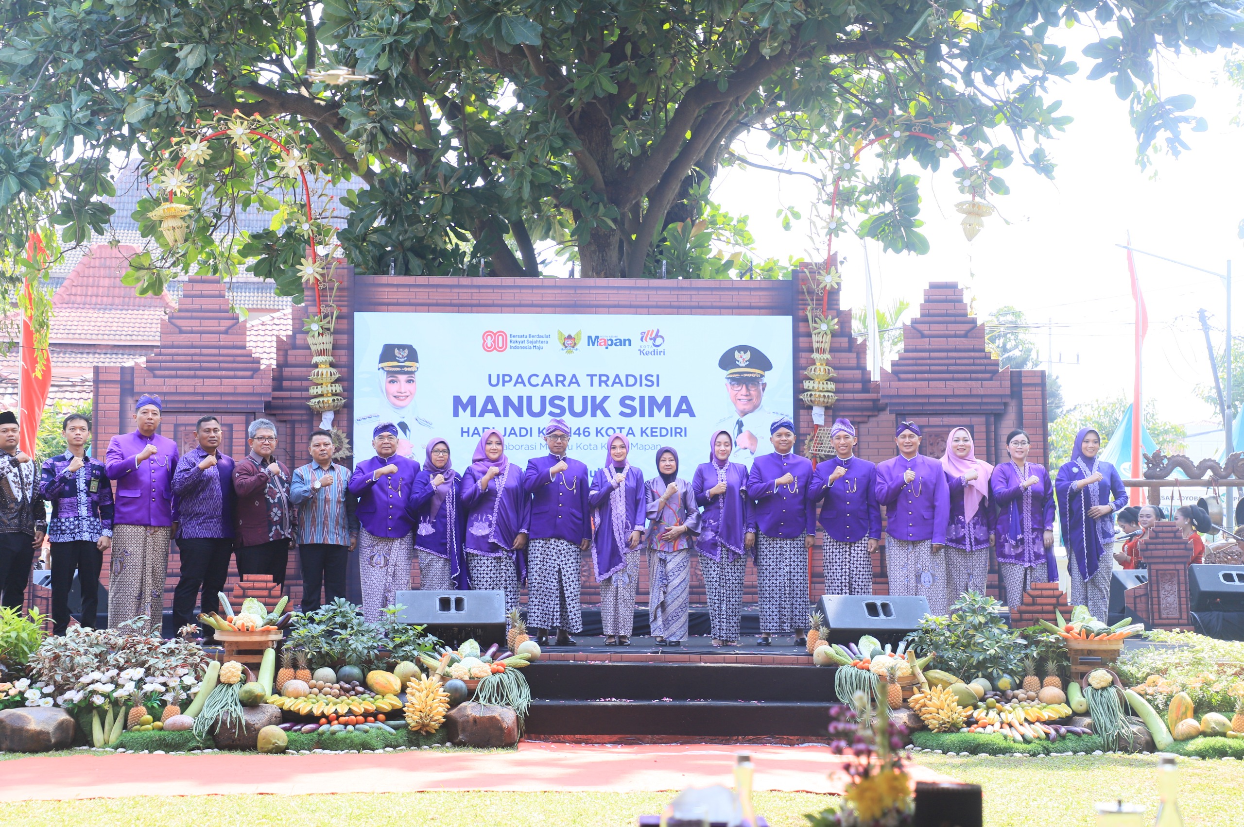 Dukung Pelestarian Budaya dan Pemulihan Ekonomi Lokal, Kapolres Kediri Kota Hadiri Upacara Manusuk Sima 2025