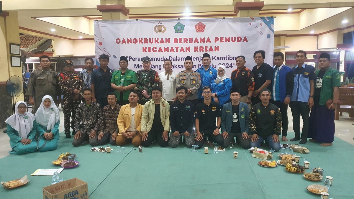 Kapolsek Krian Cangkrukan Kamtibmas 3 Pilar Bersama Pemuda dan Tokoh Warga