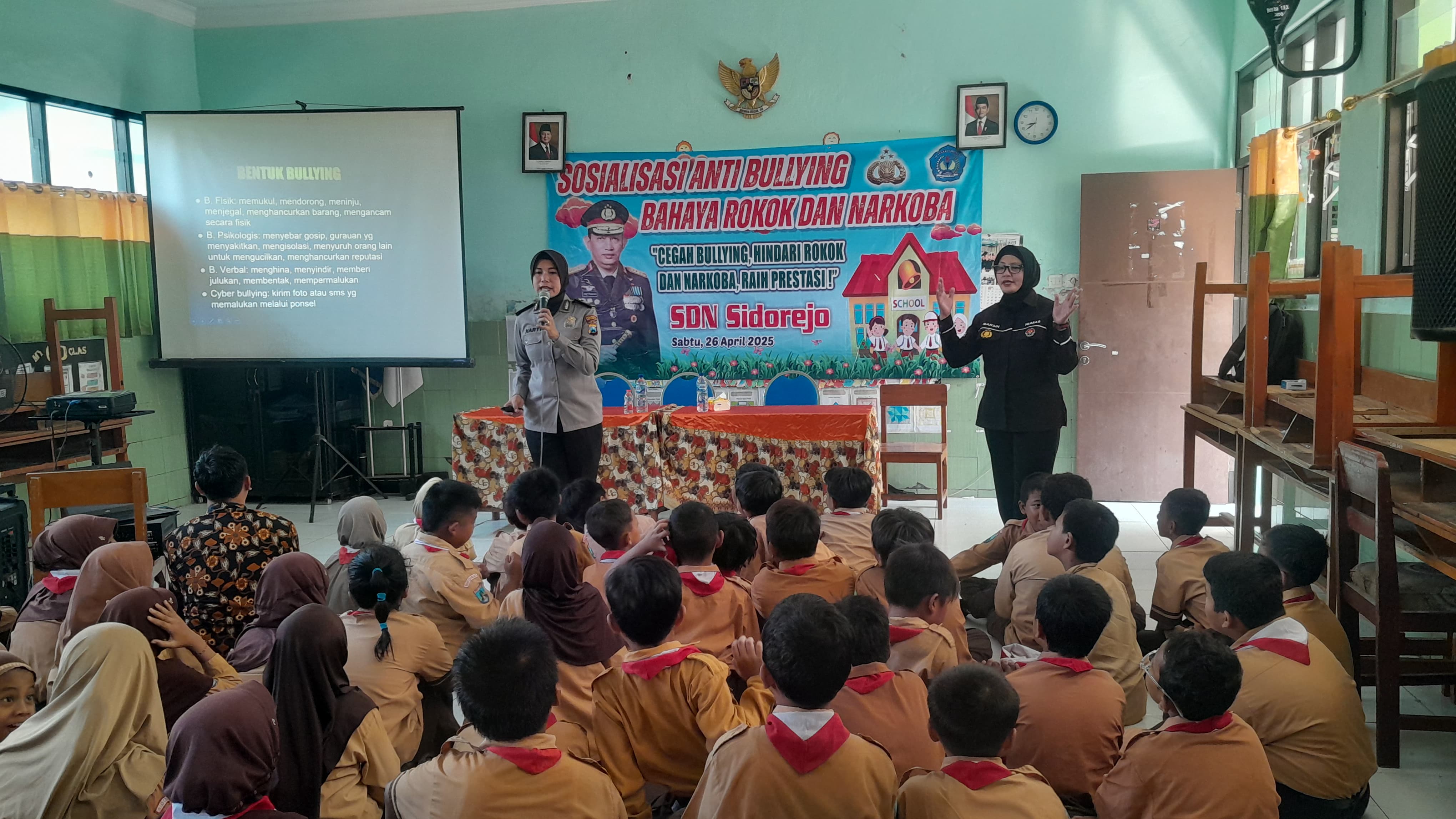 Polisi Edukasi Bahaya Bullying dan Narkoba di SDN Sidorejo
