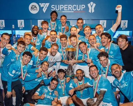 Dua Gol David Neres Antar Napoli Juara Piala Super Italia