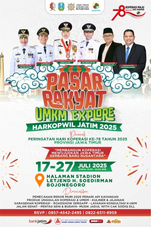 Bojonegoro Jadi Pusat Peringatan Hari Koperasi ke-78 Jatim: Rekor MURI dan Gebyar Ekonomi UMKM