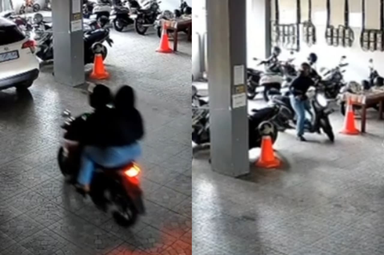Pasangan Pria dan Wanita Terekam CCTV Gasak Motor di Kos-kosan Dukuh Kupang Barat