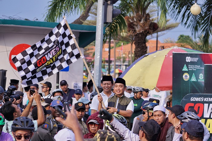 Wali Kota Pasuruan Berangkatkan Peserta Gowes Ansor Jatim
