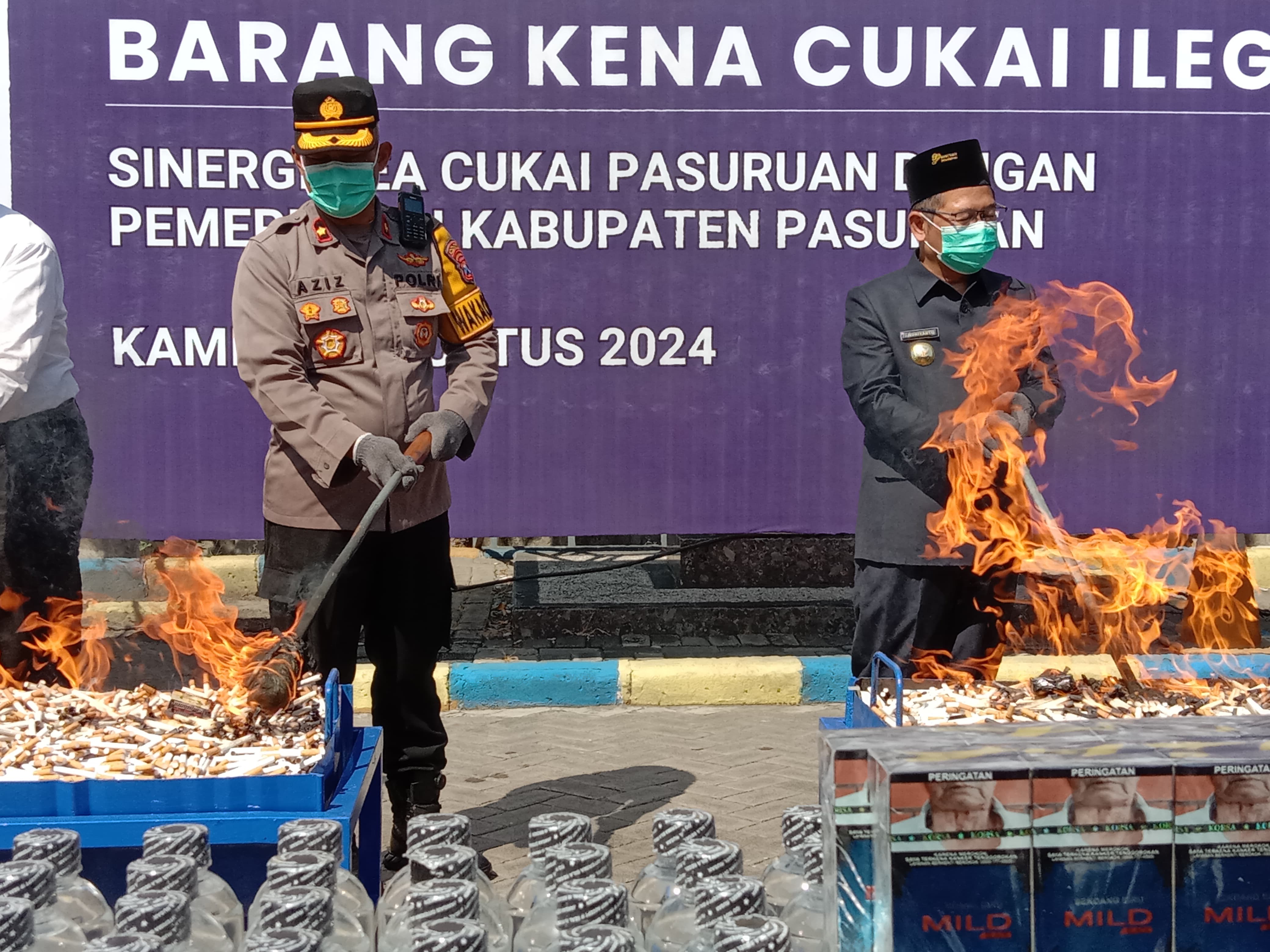 Bea Cukai Pasuruan Musnahkan Barang Ilegal Senilai Miliaran