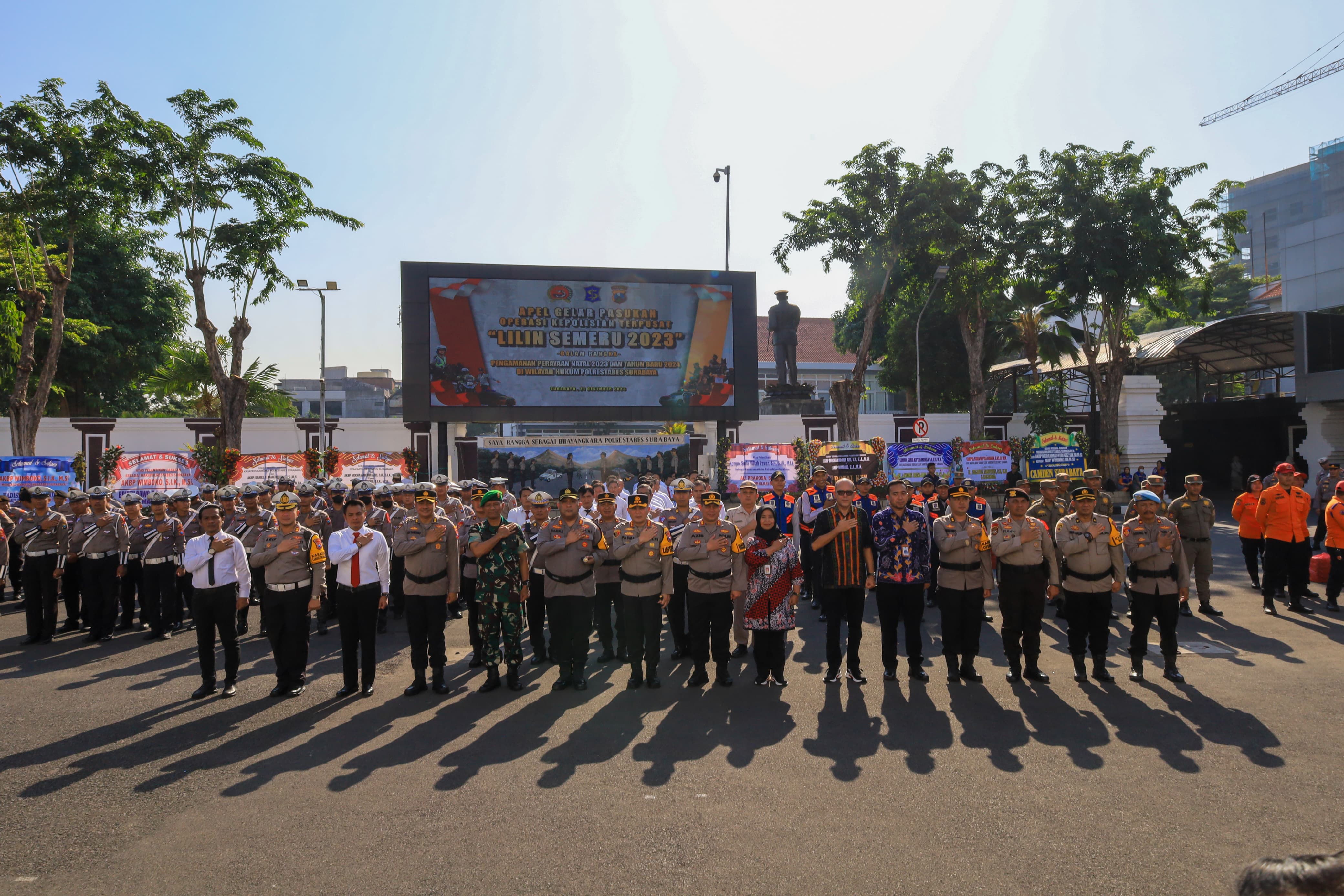 Apel Gelar Pasukan Operasi Lilin Semeru 2023, Ini Pesan Kapolrestabes Surabaya