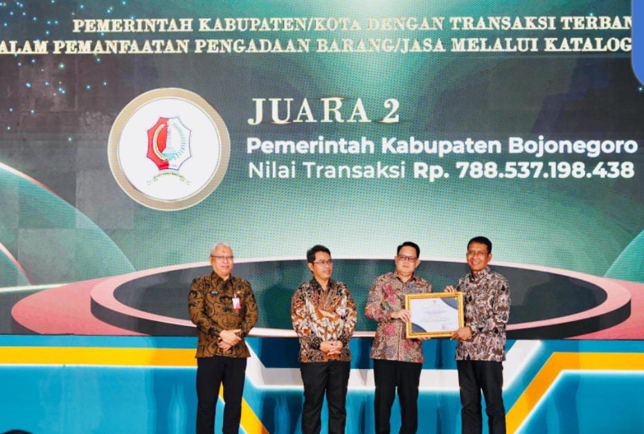 Bukti Transparansi Pengadaan E-Catalog, Pemkab Bojonegoro Raih Juara 2 di E-Purchasing Award 2025