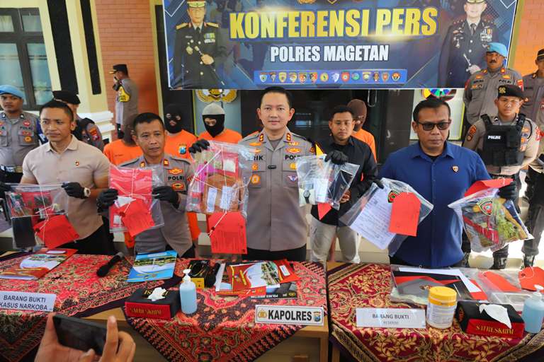 Satreskoba Polres Magetan Ungkap Jaringan Narkoba Lintas Wilayah, 4 Pengedar Ditangkap