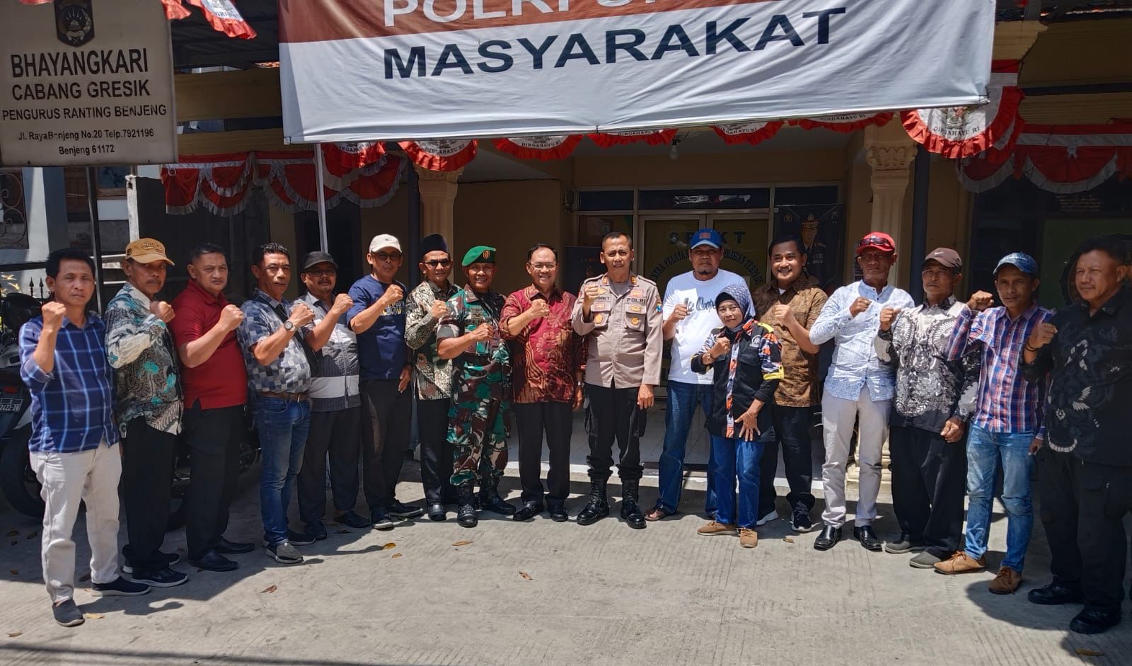 Sejumlah Elemen Masyarakat dan TNI-Polri di Gresik Bersinergi Cegah Anarkisme