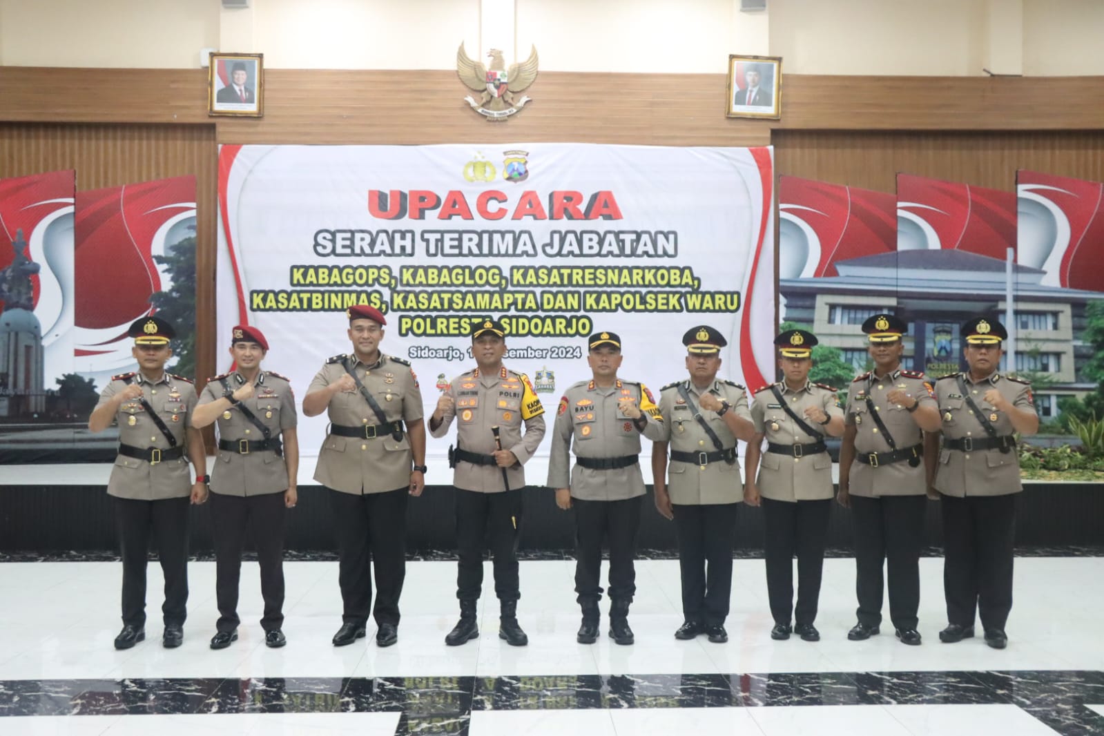 5 Pejabat Utama Polresta Sidoarjo dan Kapolsek Waru Resmi Berganti