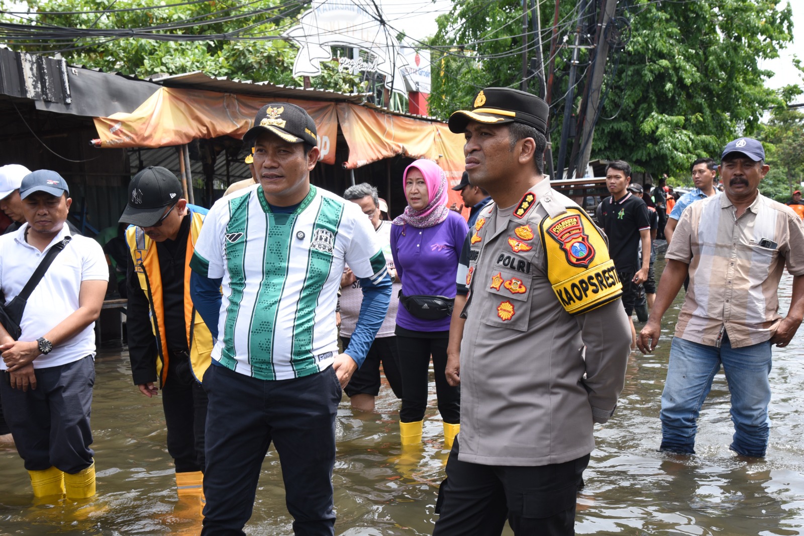 Kapolresta Sidoarjo Ikuti Apel Siaga Banjir dan Cek Wilayah Terdampak