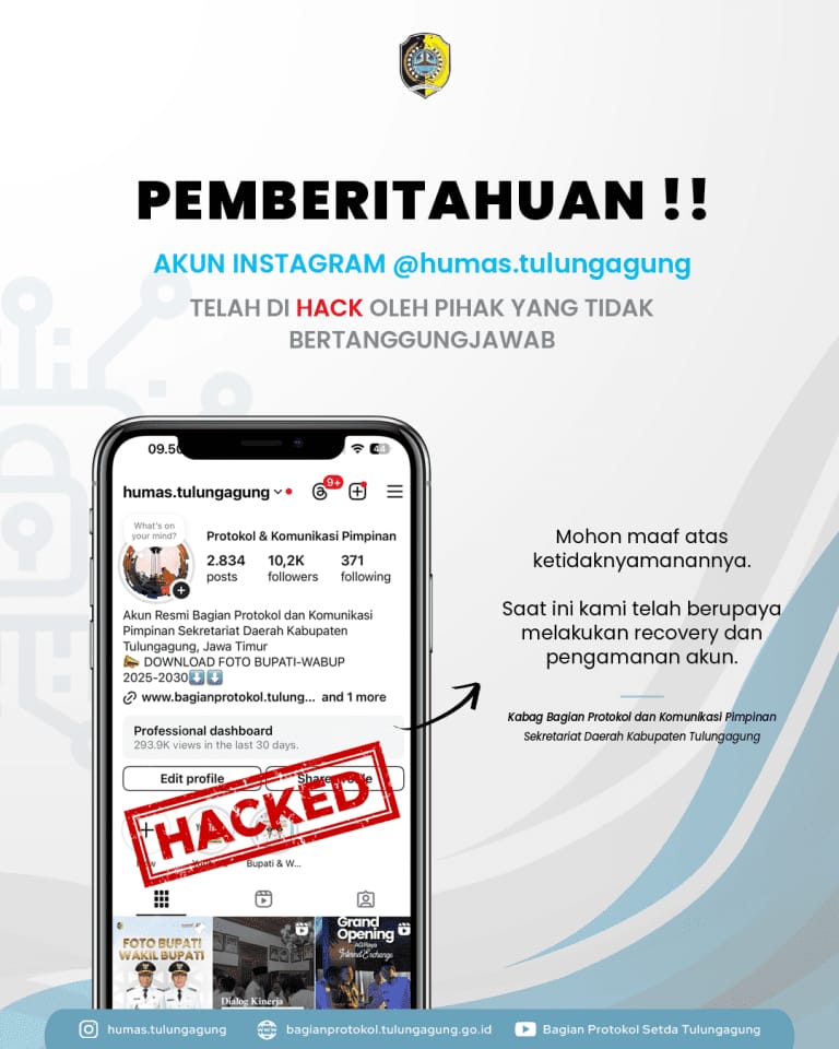 Akun Instagram Humas Tulungagung Diretas, Muncul Video Tak Senonoh