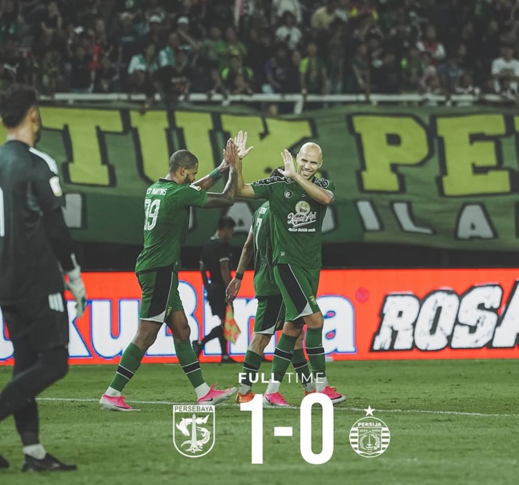 Gol Bunuh Diri Pankov Bawa Persebaya Taklukkan Persija 1-0