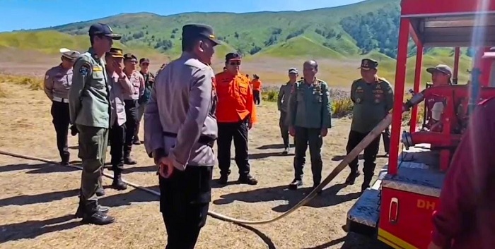 Wujud Kesiapsiagaan Karhutla, Polres Probolinggo Bersama Balai Besar TNBTS Gelar Apel Siaga
