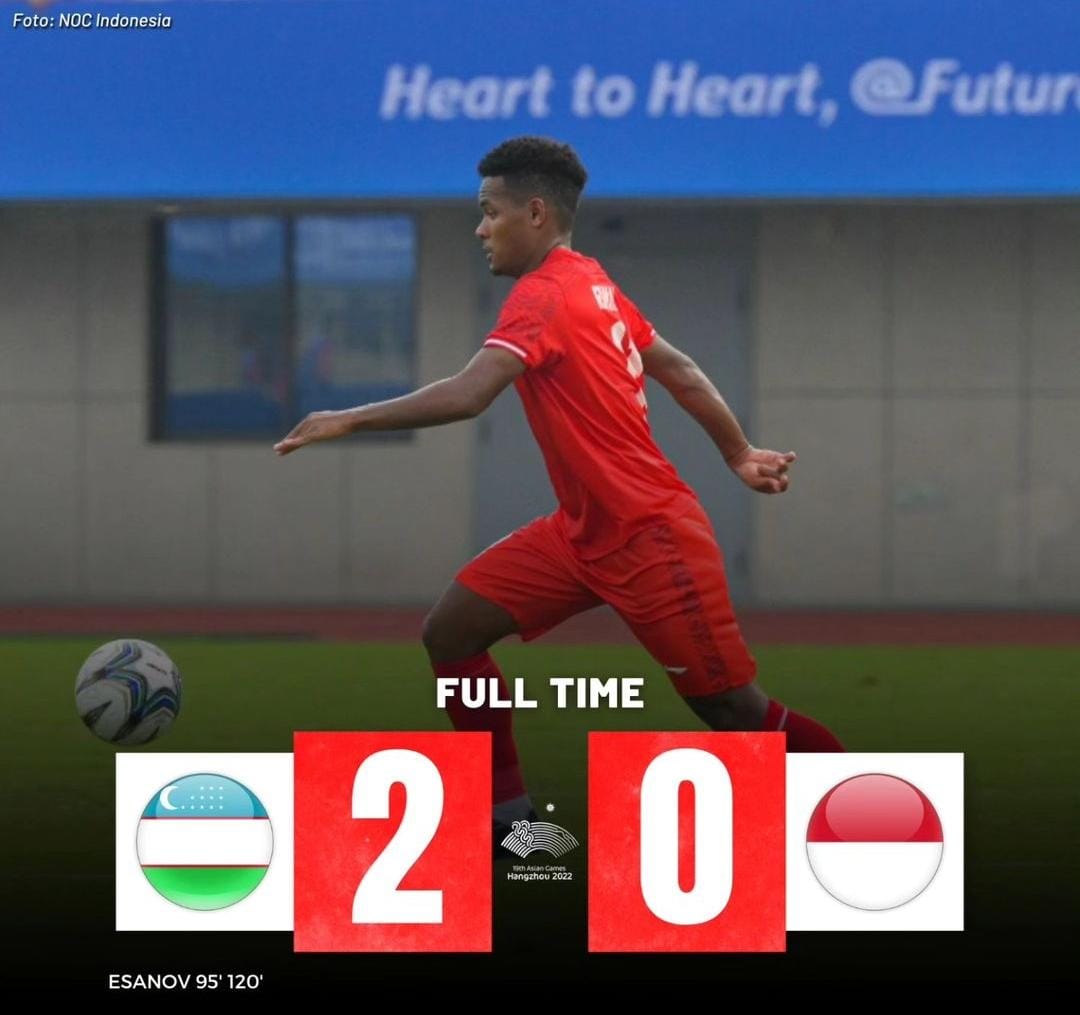 Asian Games Hangzhou 2023, Indonesia Takluk 2-0 Atas Uzbekistan