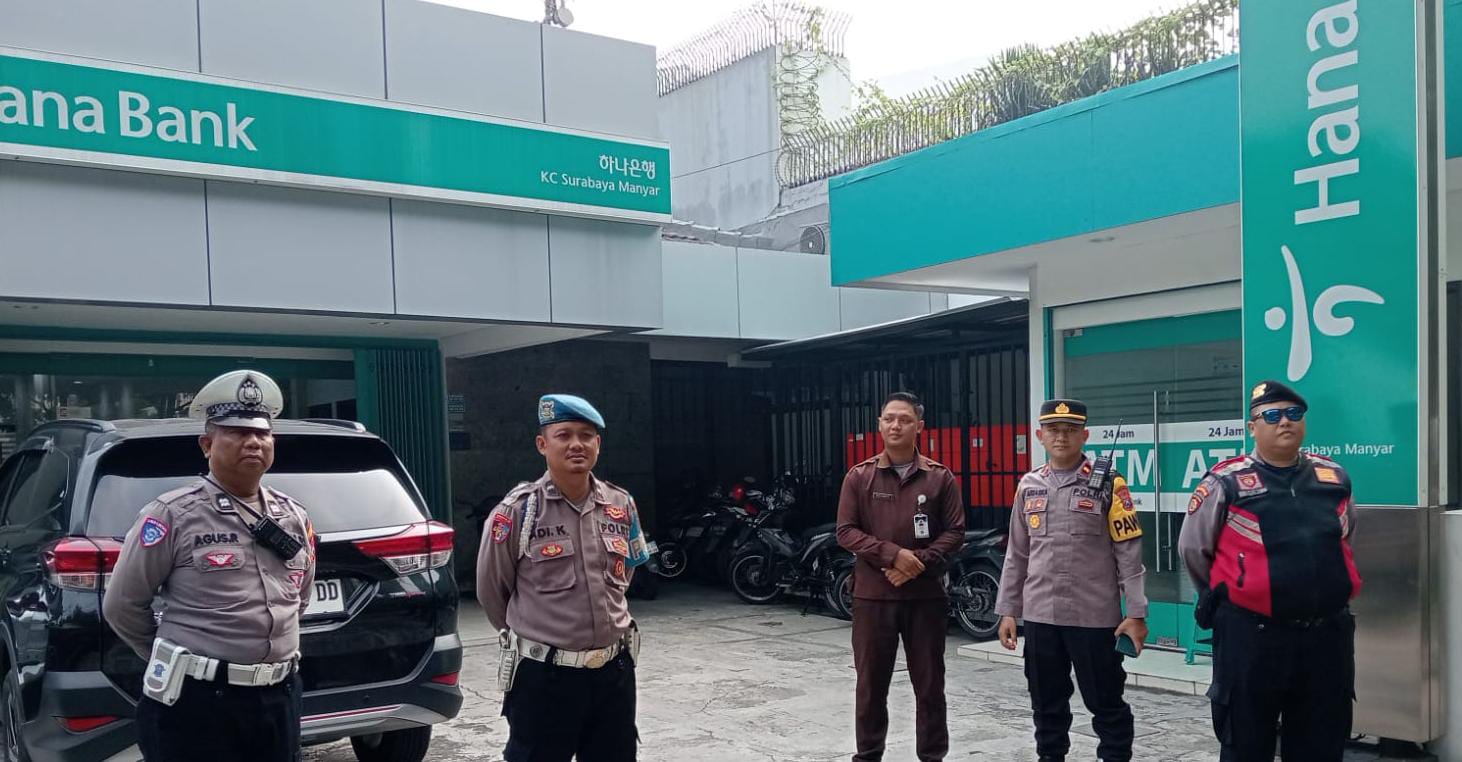 Tingkatkan Keamanan Nasabah, Polsek Mulyorejo Intensifkan Pengamanan Perbankan