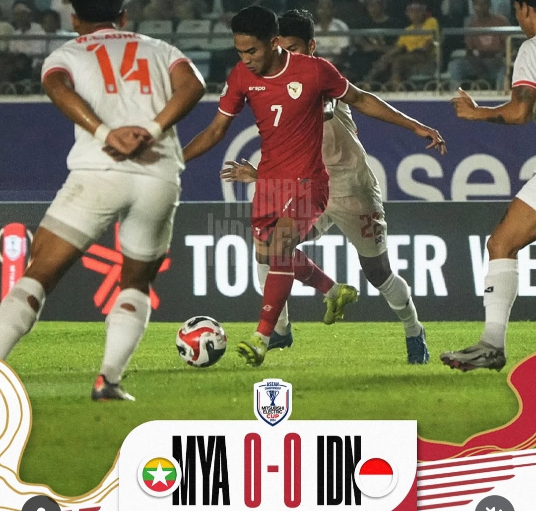 Babak Pertama Indonesia vs Myanmar Masih Imbang 0-0