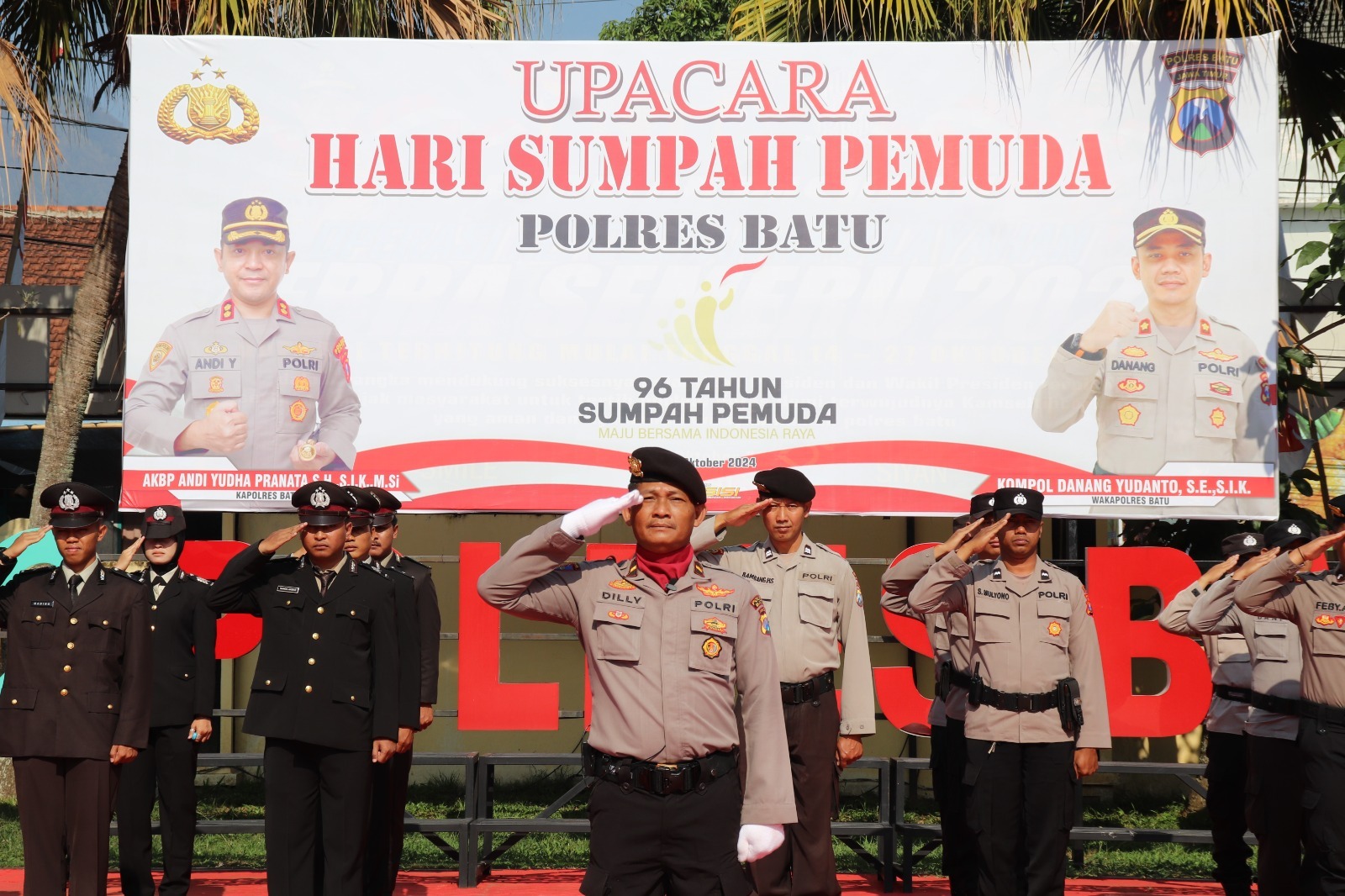 Gaungkan Semangat Maju Bersama Indonesia Raya, Polres Batu Peringati  Sumpah Pemuda