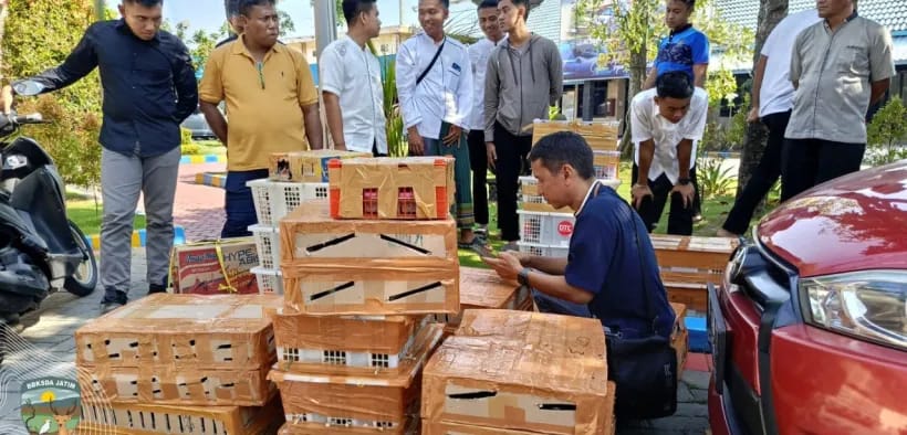 Ditpolairud Polda Jatim Gagalkan Penyelundupan 466 Burung Liar dari Kalimantan