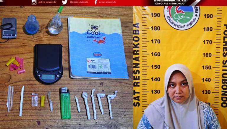 Ibu Rumah Tangga di Situbondo Gunakan dan Edarkan Sabu