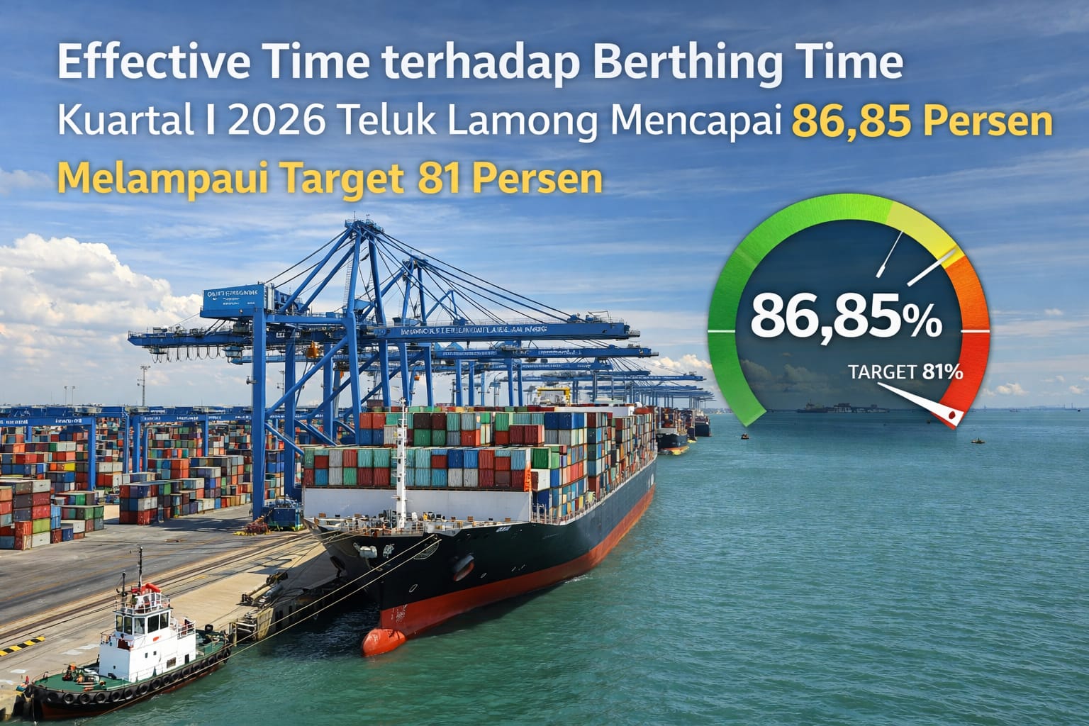 Efisiensi Operasional Meningkat, Realisasi Effective Time Terminal Teluk Lamong Lampaui Target